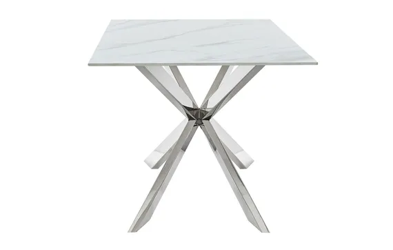 Обеденный стол Steelgor 160х90 см, белый камень