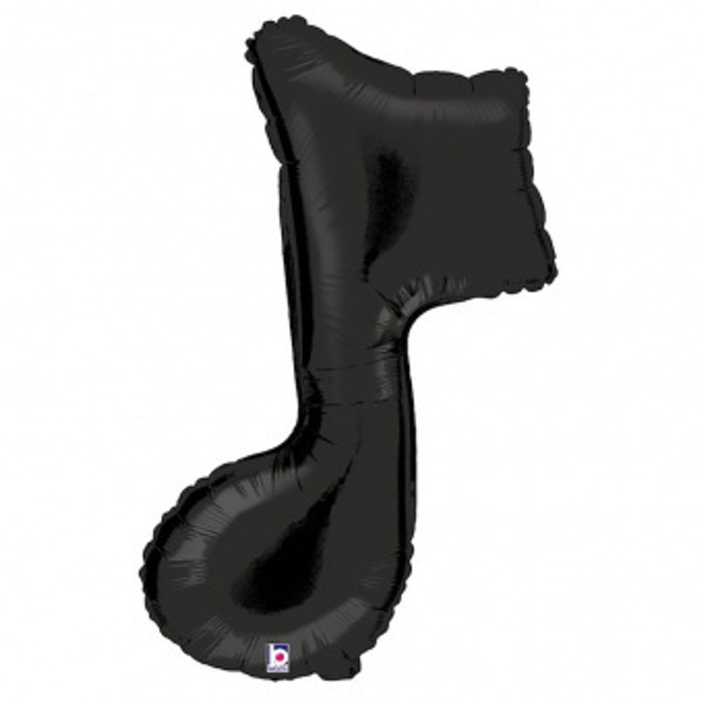 G Шар-фигура, фольга, "Нота черная, 35"/89 см (БГ-)