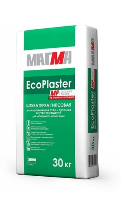 Штукатурка гипсовая Магма ECOPLASTER MP 30кг