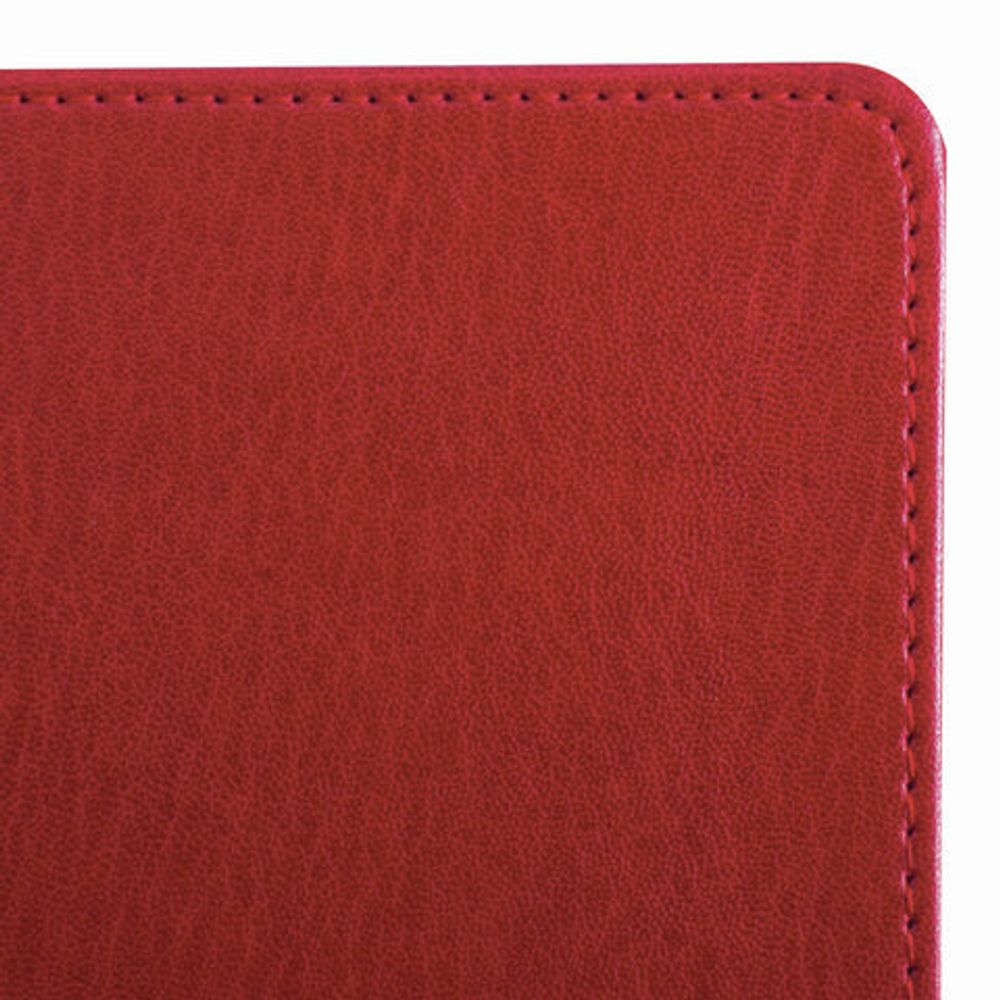 Блокнот БОЛЬШОЙ ФОРМАТ (200х252 мм) В5, BRAUBERG "Income", кожзам, 128 л., клетка, красный, 125205