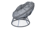 Кресло для отдыха Папасан Элис арт.CN2311-MT  1уп, шнур мебельный (серый, подушка серая Tesla smoke) (М)