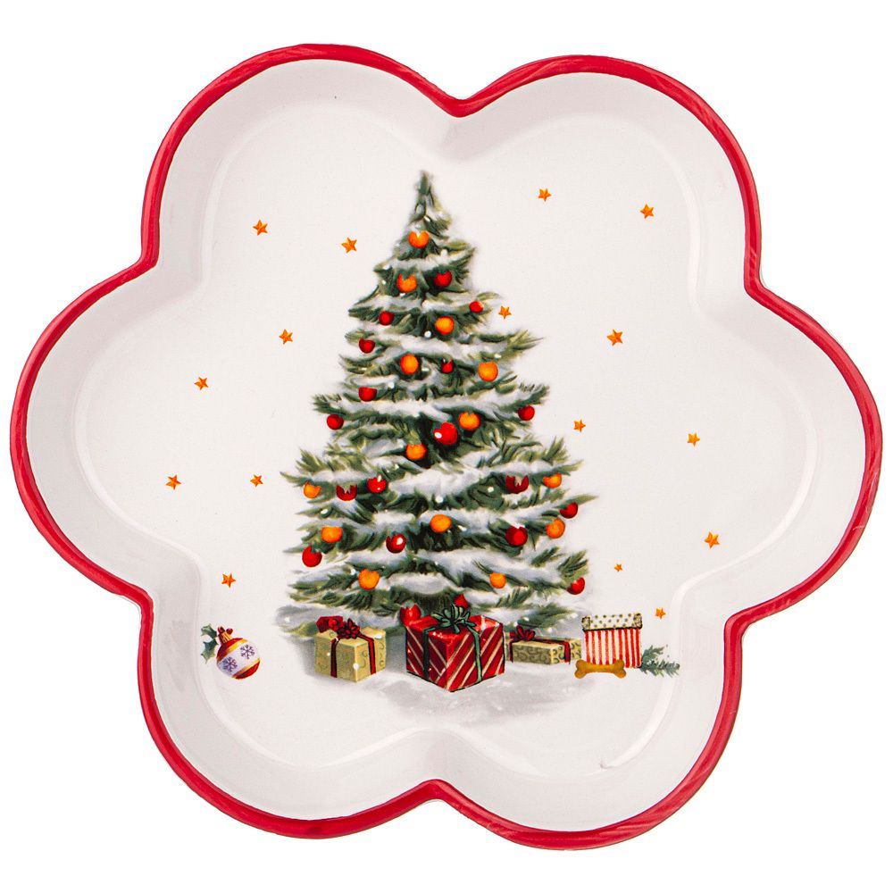 ТАРЕЛКА AGNESS “С НОВЫМ ГОДОМ!" ФИГУРНАЯ 20*2,5 СМ (КОР=36ШТ.)