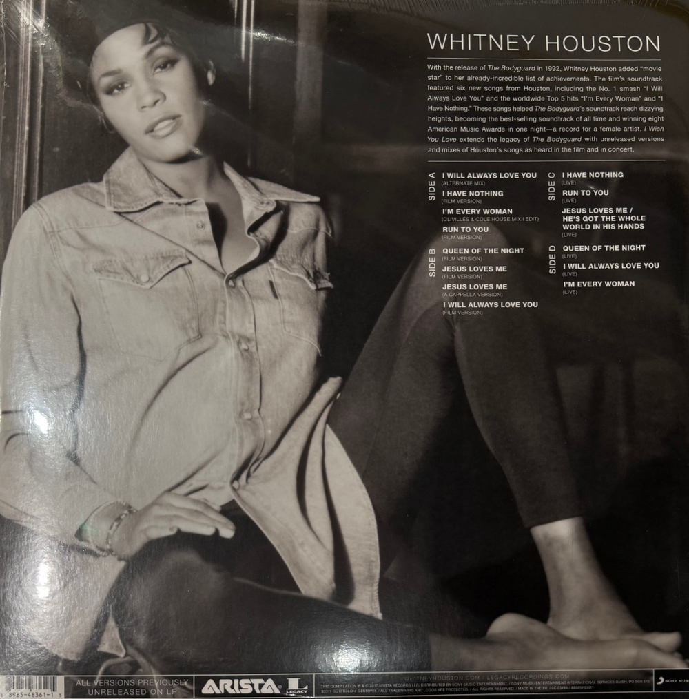 Виниловая пластинка Whitney Houston ‎– I Wish You Love: More From The Bodyguard 2LP Purple
