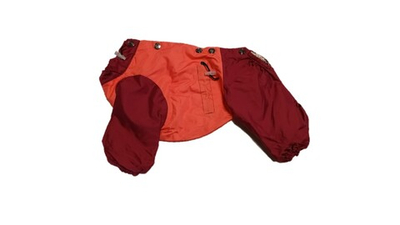 Комбинезон,  утепленный байкой 20 девочка (обхват груди 35 - 40) светло оранжевый - бордовый