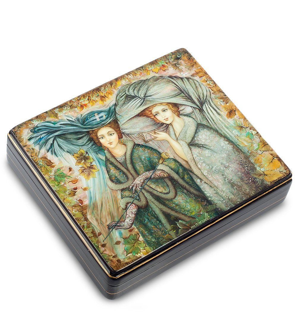 Народные промыслы ШК-30/ 34 Шкатулка «На прогулке» исп. Акминская И.