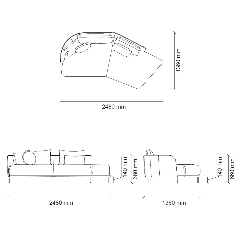 Лаунж угловой правый (H1) ENZA HOME SEOUL EH67898