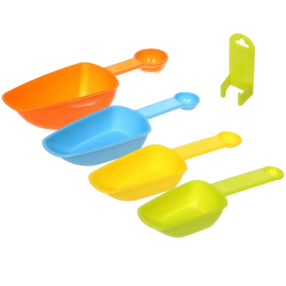 Совок для сыпучих продуктов в наборе 4шт(60мл,80мл,120мл,235мл),микс цветов