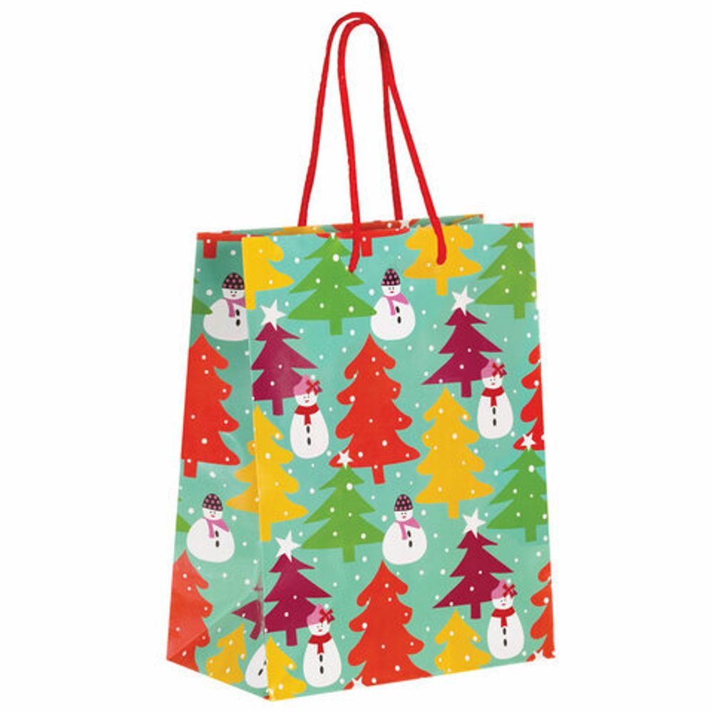 Пакет подарочный новогодний 17,8x9,8x22,9 см, ЗОЛОТАЯ СКАЗКА "Краски зимы", ламинированный, 606562