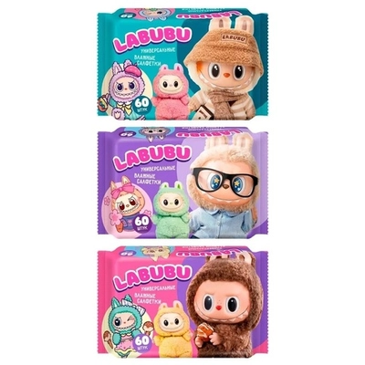 Влажные салфетки LABUBU №60 универсальные mix GM