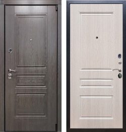 Входная металлическая дверь RеX (РЕКС) Премиум S лиственница серая / ФЛ 243 Беленый дуб