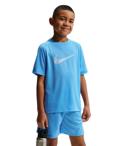 Детская теннисная футболка Nike Boys Dri-FIT Multi Short Sleeve - blue/white