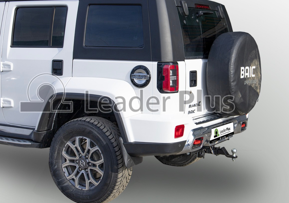 Фаркоп Лидер-плюс для BAIC BJ40 (I рестайлинг) 2019-2024 без снятия и выреза бампера. Тип шара: E. Нагрузки: 1000/100 кг, (без электрики в комплекте) - B301-E