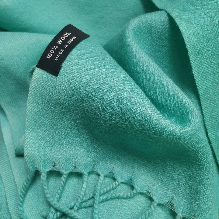 Палантин материал Шерсть 100% однотонный цвет бирюзовый 160x60см.