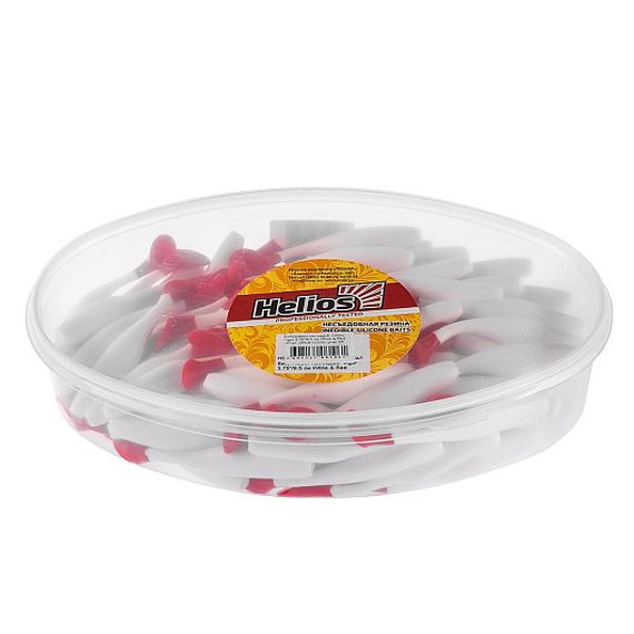 Виброхвост несъедоб. Vigor 3,75&#39;/9.5 см White &amp; Red 100шт. (HS-6-003-N) Helios