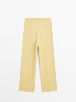 Massimo Dutti Костюмные брюки с защипами, лимонно-желтый