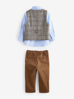 Комплект из четырех предметов для мальчика Next 633-724, Коричневый, Голубой