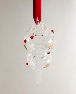 ZARA HOME НОВОГОДНЕЕ ЕЛОЧНОЕ УКРАШЕНИЕ ИЗ БОРОСИЛИКАТНОГО СТЕКЛА, ПРОЗРАЧНЫЙ