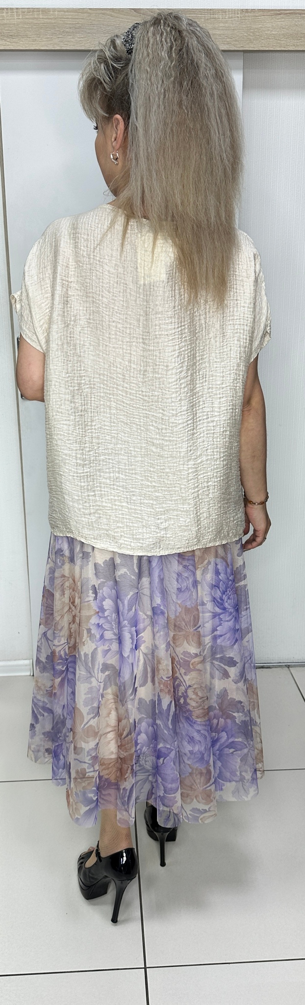 Вискозный нарядный блузон-туника