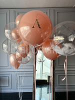 Набор шаров "Персик и перо" дизайн № 3