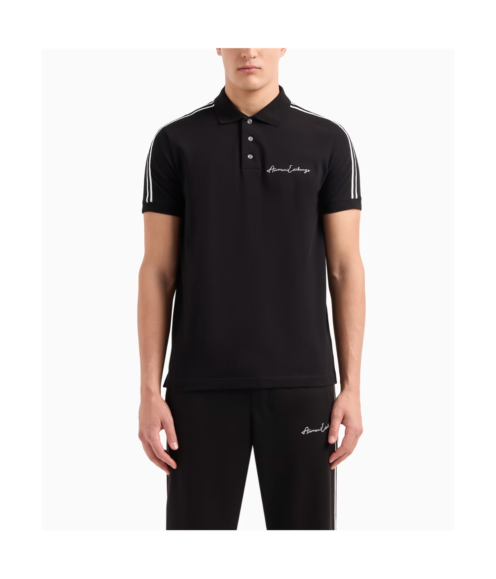 Рубашка-поло прямого кроя с фирменным логотипом Armani Exchange