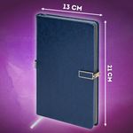 Скетчбук, слоновая кость 140 г/м2 130х210 мм, 80 л., КОЖЗАМ, застежка металл, BRAUBERG ART CLASSIC, "Inspiration", под кожу, синий, 116465