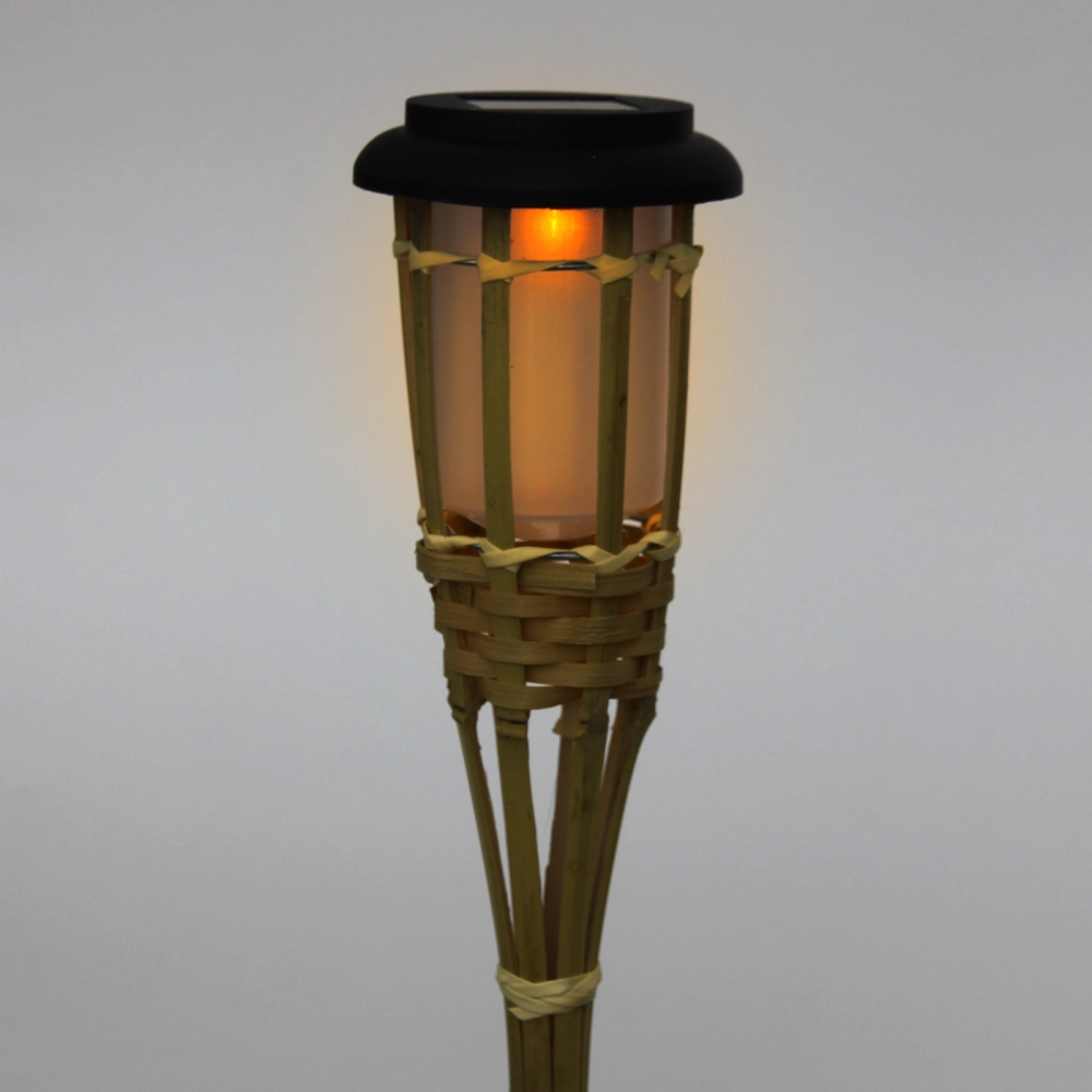 Фонарь садовый «Пламя» 58 см , на солнечной батарее, Теплый белый