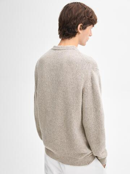 Massimo Dutti СВИТЕР ИЗ СМЕСОВОЙ ШЕРСТИ С КРУГЛЫМ ВЫРЕЗОМ, КОРИЧНЕВЫЙ