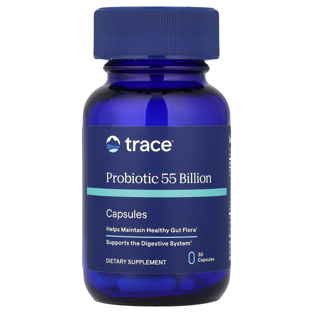Trace, пробиотик, 55 млрд КОЕ, 30 капсул
