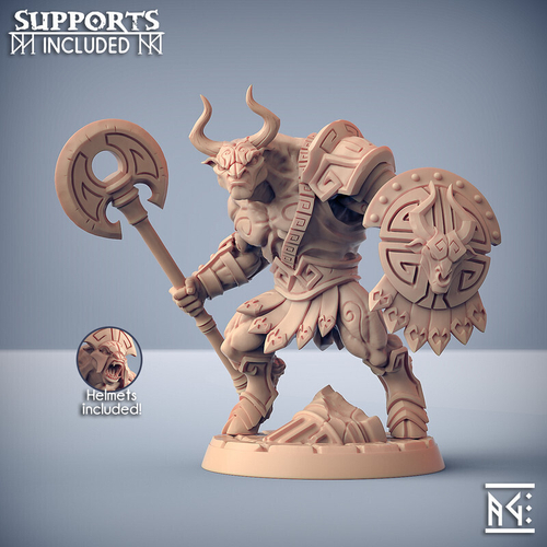 Минотавр Таурен Воин Паладин Варвар Файтер Рыцарь миниатюра для dnd, днд, pathfinder, фентези, Настольная игра, НРИ, Варгейм, РПГ