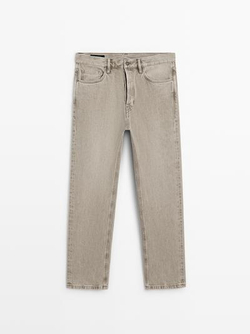 Massimo Dutti Джинсы прямого кроя, серо-зеленый