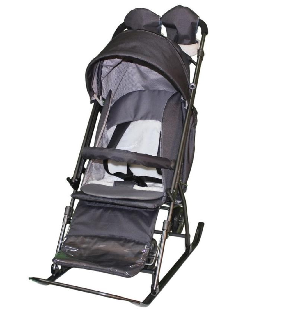 Санки коляска GALAXY KIDS 3-2 С серебро.