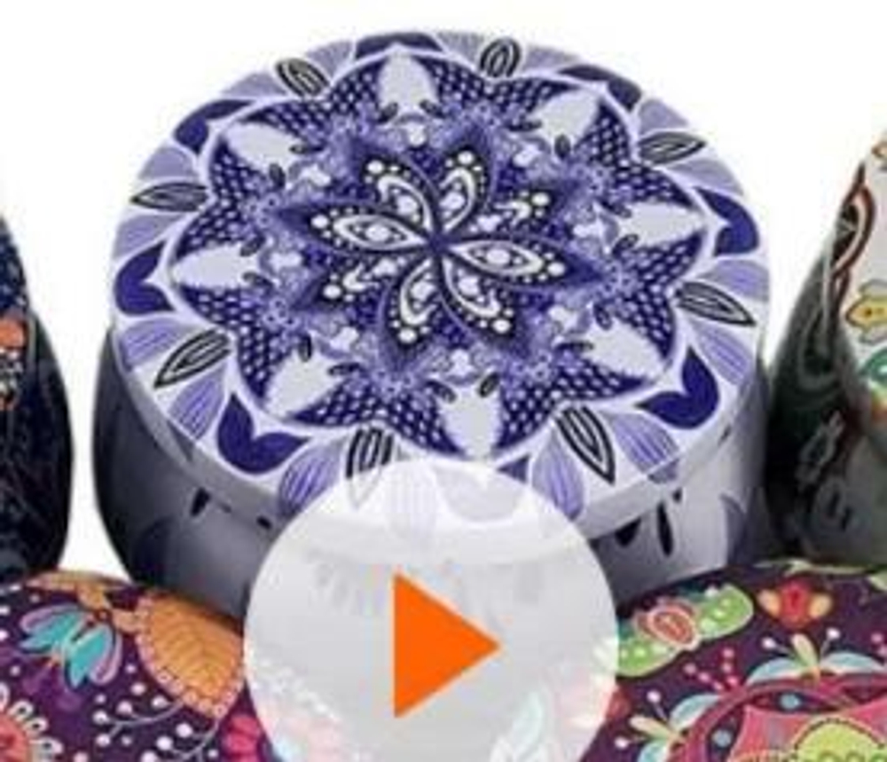 294002 Банка "Орнамент" h=5см, d=7,7см, 150мл, жесть голубой