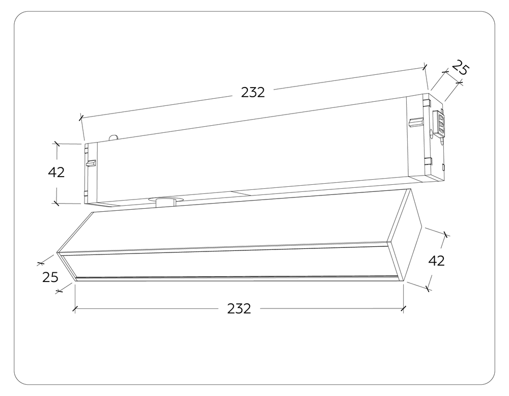 Светильник светодиодный для шинопровода Magnetic 220V GL1321 WH белый IP20 12W 3000K-6400K 120° 232*25*112