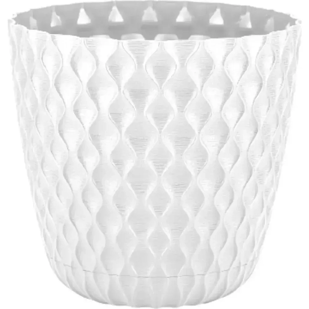 Горшок для цветов InGreen Wave с дренажной сеткой и съемным поддоном 10л, D270мм, белоснеж