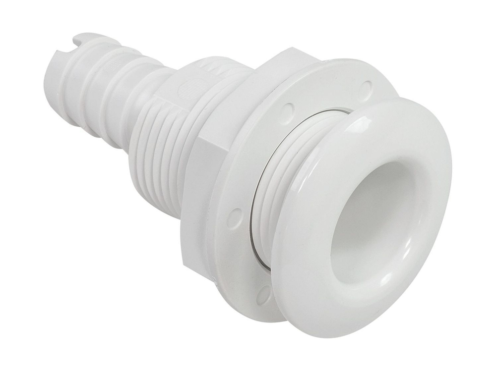 Разъем водосброса с обратным клапаном под шланг 19 мм, белый