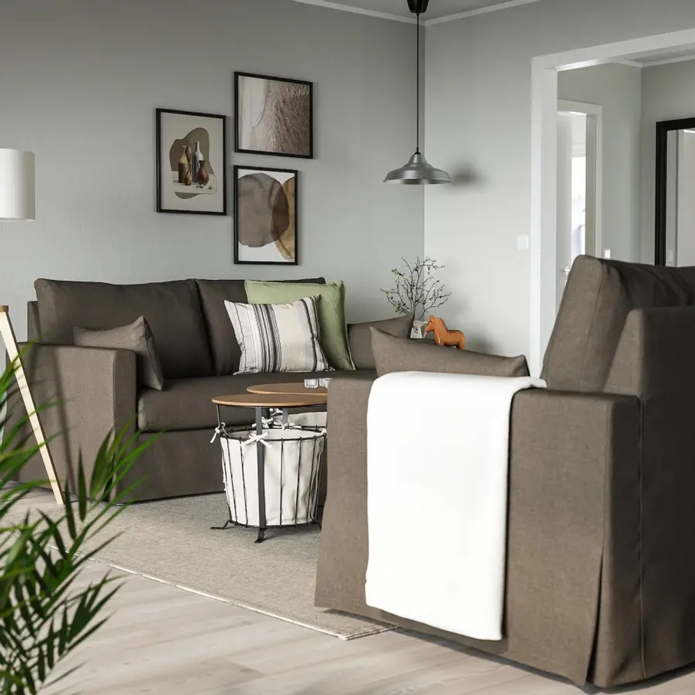 Диван 2-местный - IKEA HYLTARP/ХИЛТАРП ИКЕА, коричневый