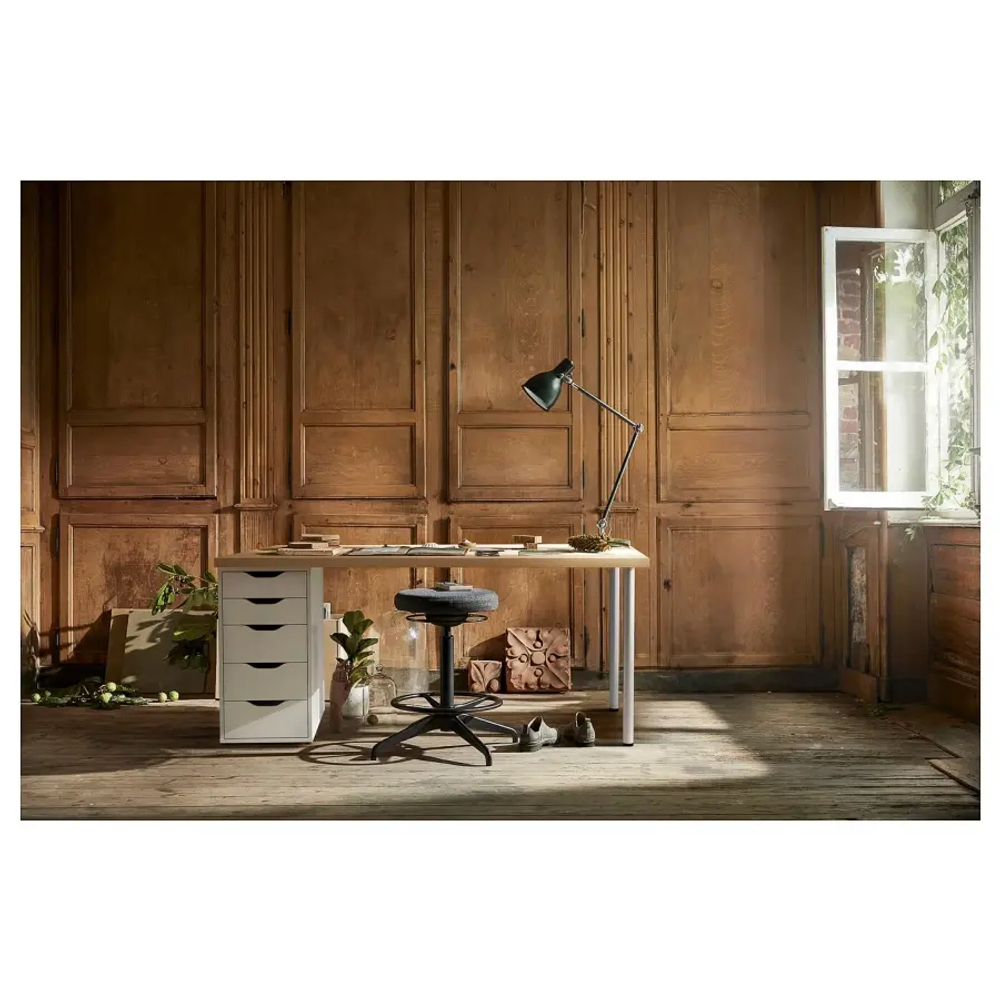 Письменный стол с ящиками - IKEA LAGKAPTEN/ALEX/ЛАГКАПТЕН/АЛЕКС ИКЕА, 140х60 см, под беленый дуб/белый,