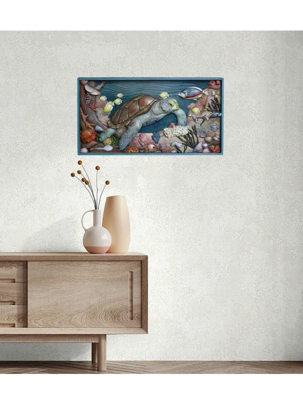 Картина из дерева "Черепаха" 44х23,5х4 см