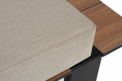 "Тулон" левый модуль, каркас алюминий, HPL "дуб", черный муар, ткань бежевая 15052