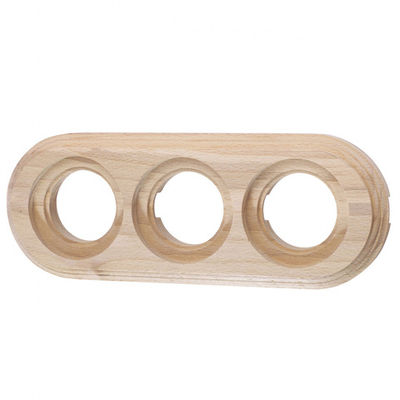 Рамка 3 постовая, накладной монтаж, дерево, цвет Натурэль BF1-630-10