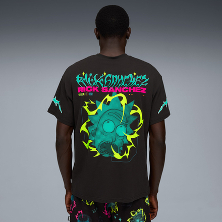 PUMA X RICK AND MORTY БАСКЕТБОЛЬНАЯ ФУТБОЛКА, ЧЕРНЫЙ