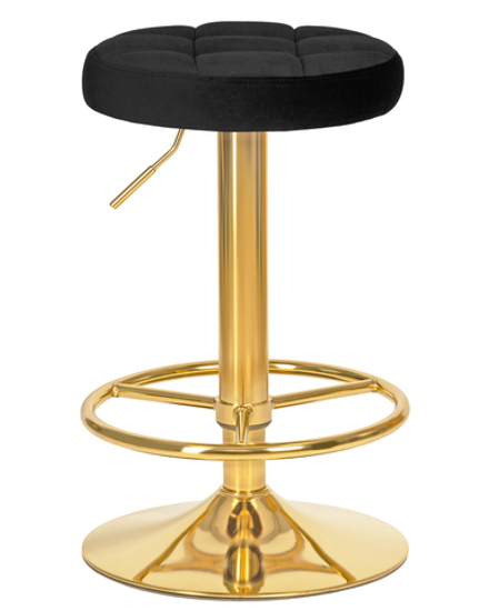 Табурет барный DOBRIN BRUNO GOLD, черный велюр (MJ9-101)