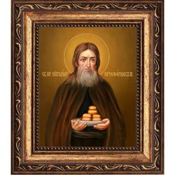 Никодим Печерский, преподобный просфорник. Икона на холсте.
