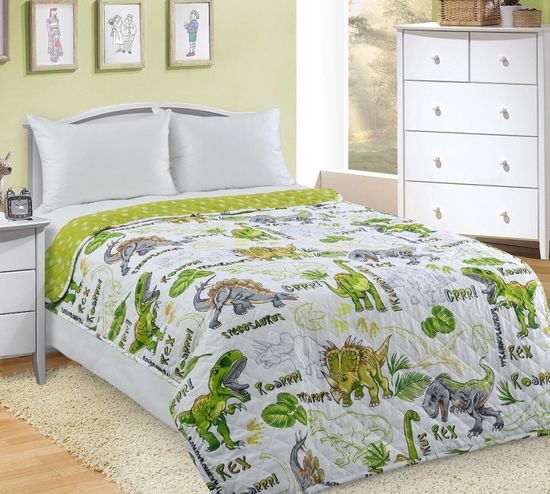 Покрывало стеганое детское Эра динозавров поплин 110x140 см