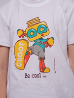 Футболка детская "CROOT - BE COOL" (белая) принт "Be cool..."