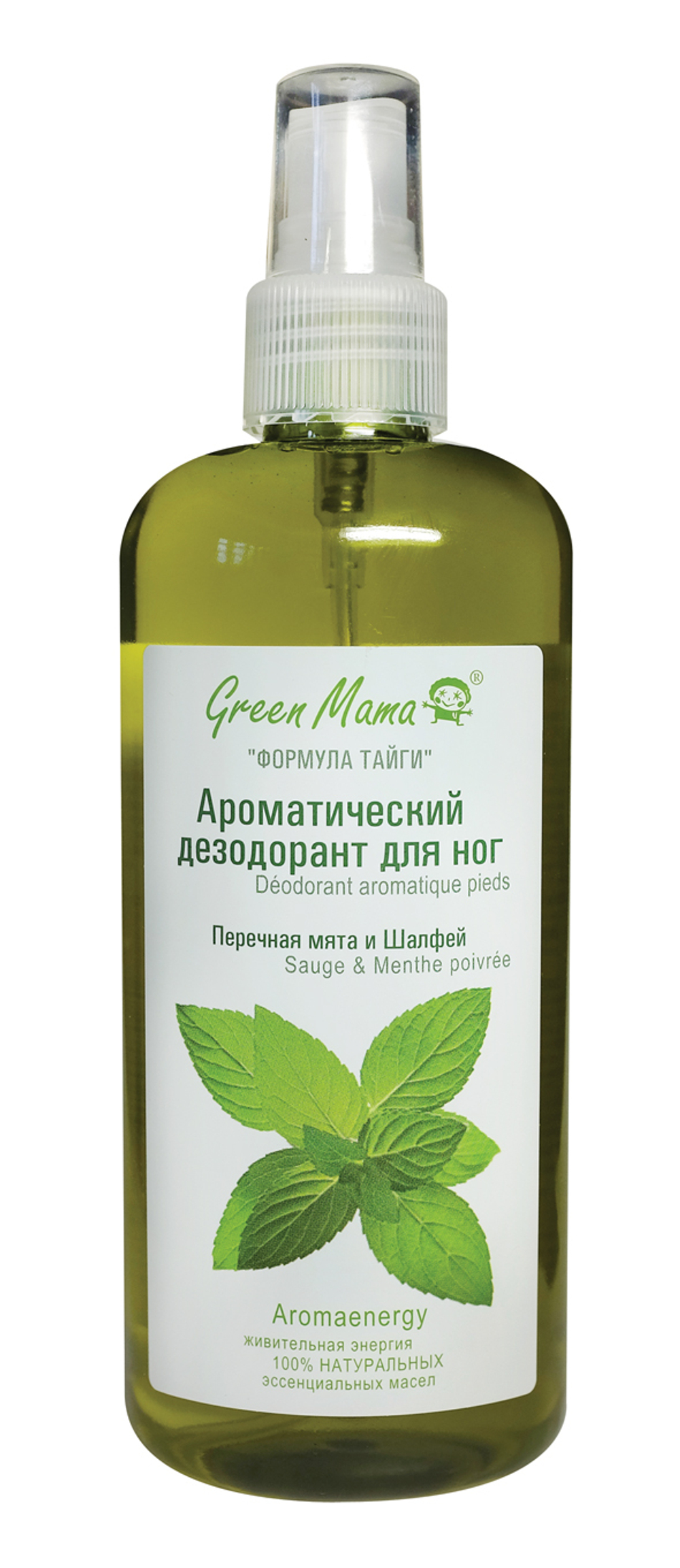 Green Mama Формула тайги Дезодорант для ног Перечная мята и шалфей, ароматический, 250 мл