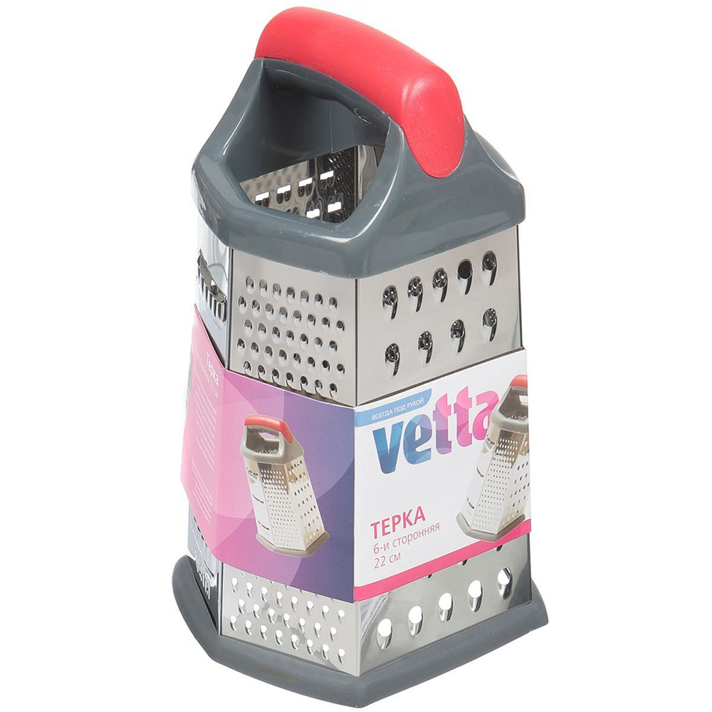 Терка 6 граней, 22 см, нерж сталь, Vetta, 885-107, в асс