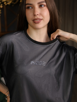 Футболка с сеткой оверсайз, белая