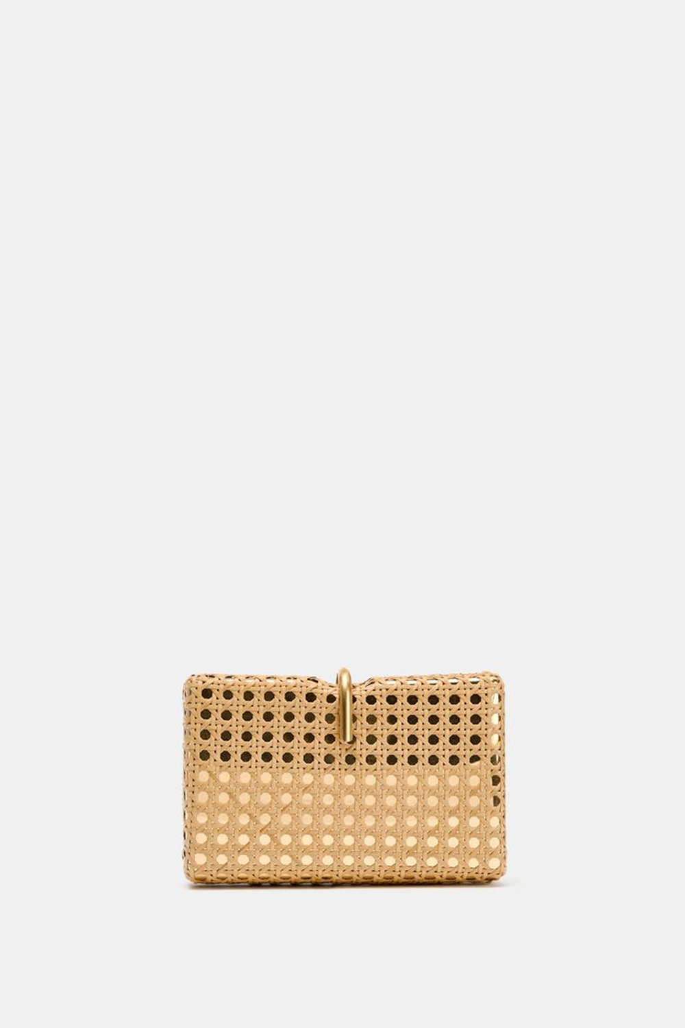 ZARA ЖЕСТКАЯ МЕТАЛЛИЧЕСКАЯ СУМКА, ЗОЛОТИСТЫЙ