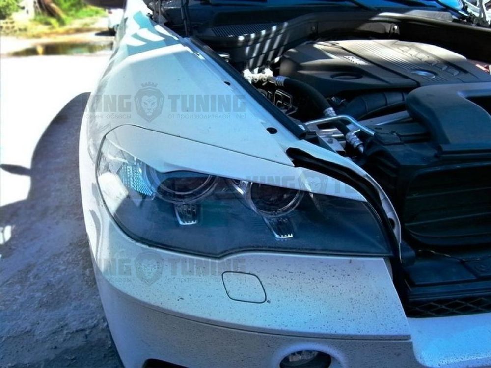 Реснички широкие накладки на фары BMW X5 E70